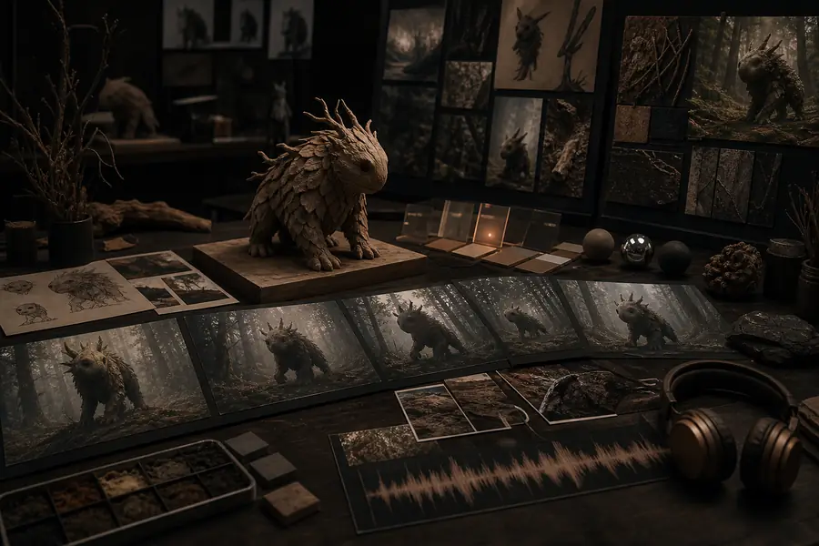 Creative team reviewing generated video concepts in a workspace